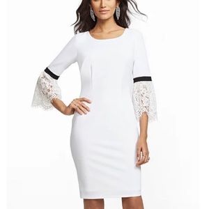 Lace Bell-Sleeve Sheath Dress